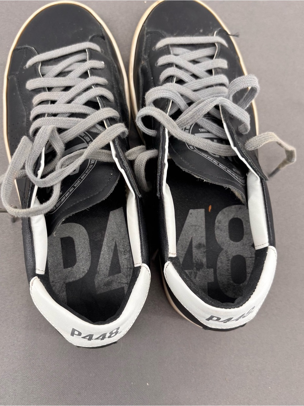 P448 Black and White Low-Top Sneakers